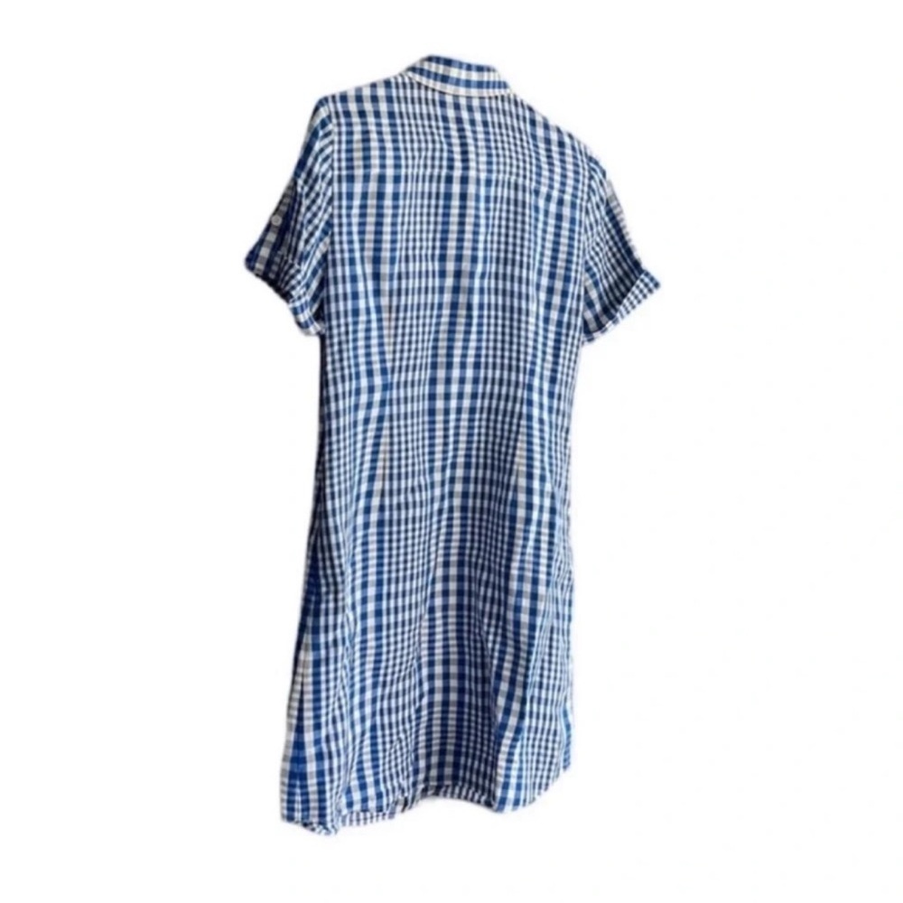 THEORY Mayvine Dillon Plaid Linen-Blend Mini Shirt Dress Size 6 - Picture 12 of 13